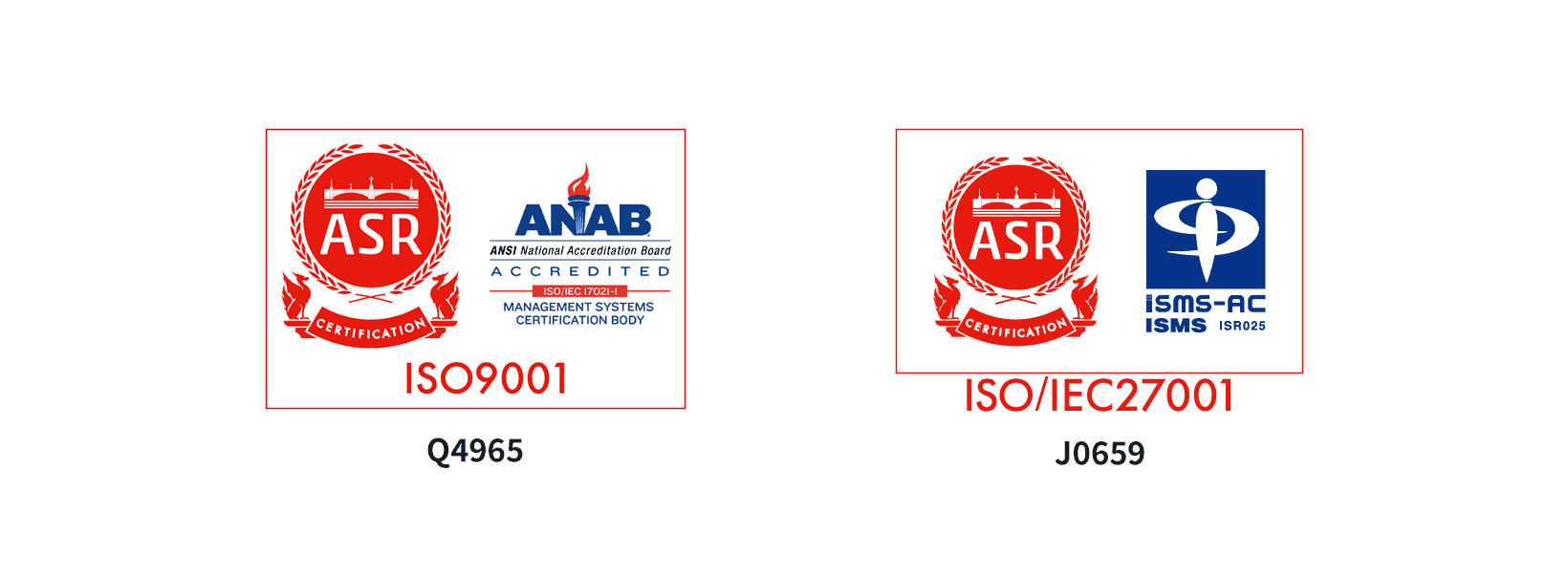 ISO9001、ISO/IEC27001